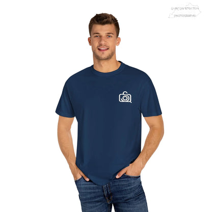 Comfort Colors 1717 Unisex Tee Left Chest Quinton Stocton Photography Monogram Logo by Printify T-Shirt  Quinton Stocton Photography