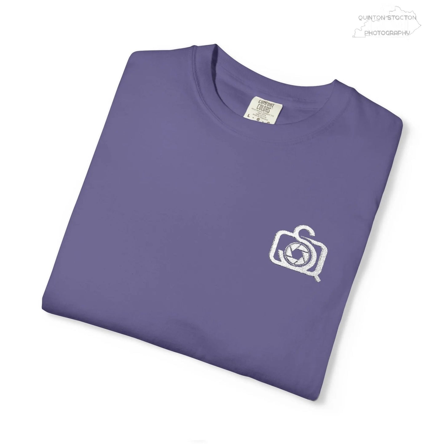 Comfort Colors 1717 Unisex Tee Left Chest Quinton Stocton Photography Monogram Logo by Printify T-Shirt  Quinton Stocton Photography