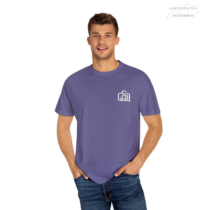 Comfort Colors 1717 Unisex Tee Left Chest Quinton Stocton Photography Monogram Logo by Printify T-Shirt  Quinton Stocton Photography
