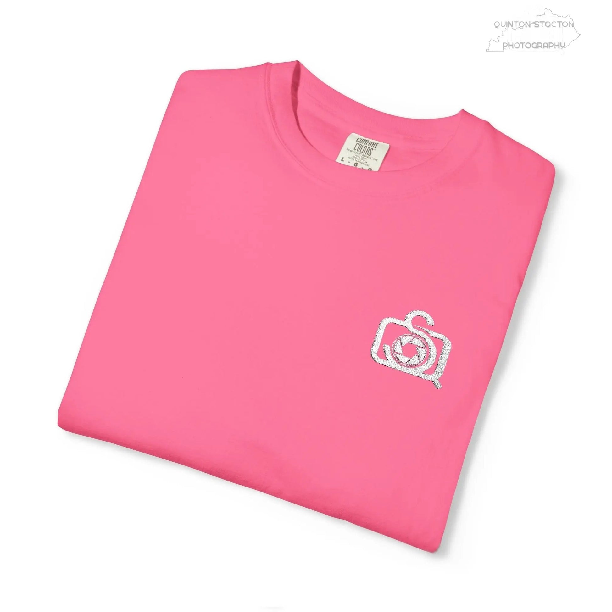 Comfort Colors 1717 Unisex Tee Left Chest Quinton Stocton Photography Monogram Logo by Printify T-Shirt  Quinton Stocton Photography
