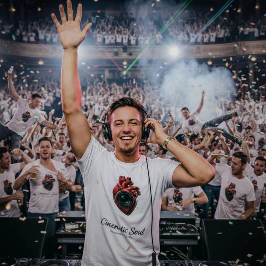 DJ at a concert with a crowd in the background