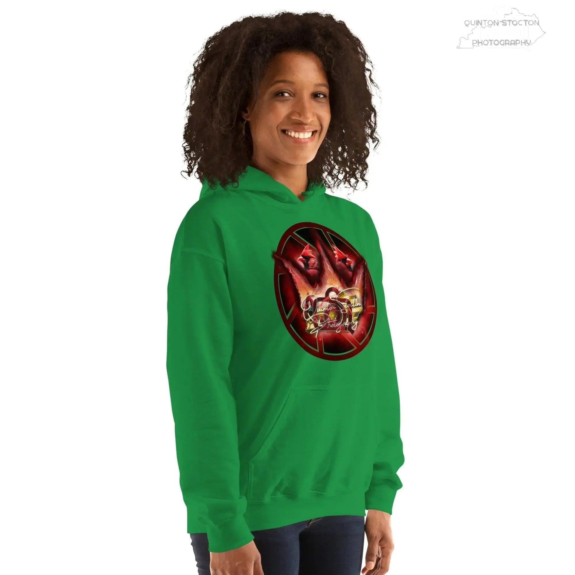 Fleece Hoodie - Quinton Stocton Photography Graphic Design Logo Crown Cardinal Lens Shutter 22 Quinton Stocton Photography Hoodie  Quinton Stocton Photography