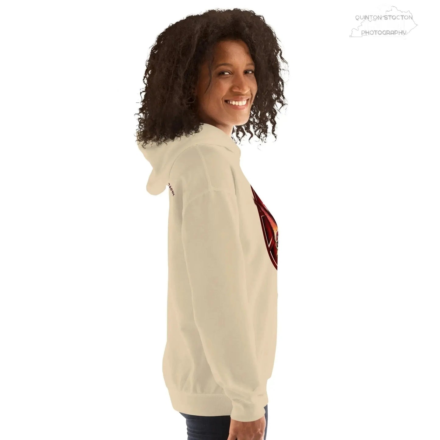 Fleece Hoodie - Quinton Stocton Photography Graphic Design Logo Crown Cardinal Lens Shutter 22 Quinton Stocton Photography Hoodie  Quinton Stocton Photography