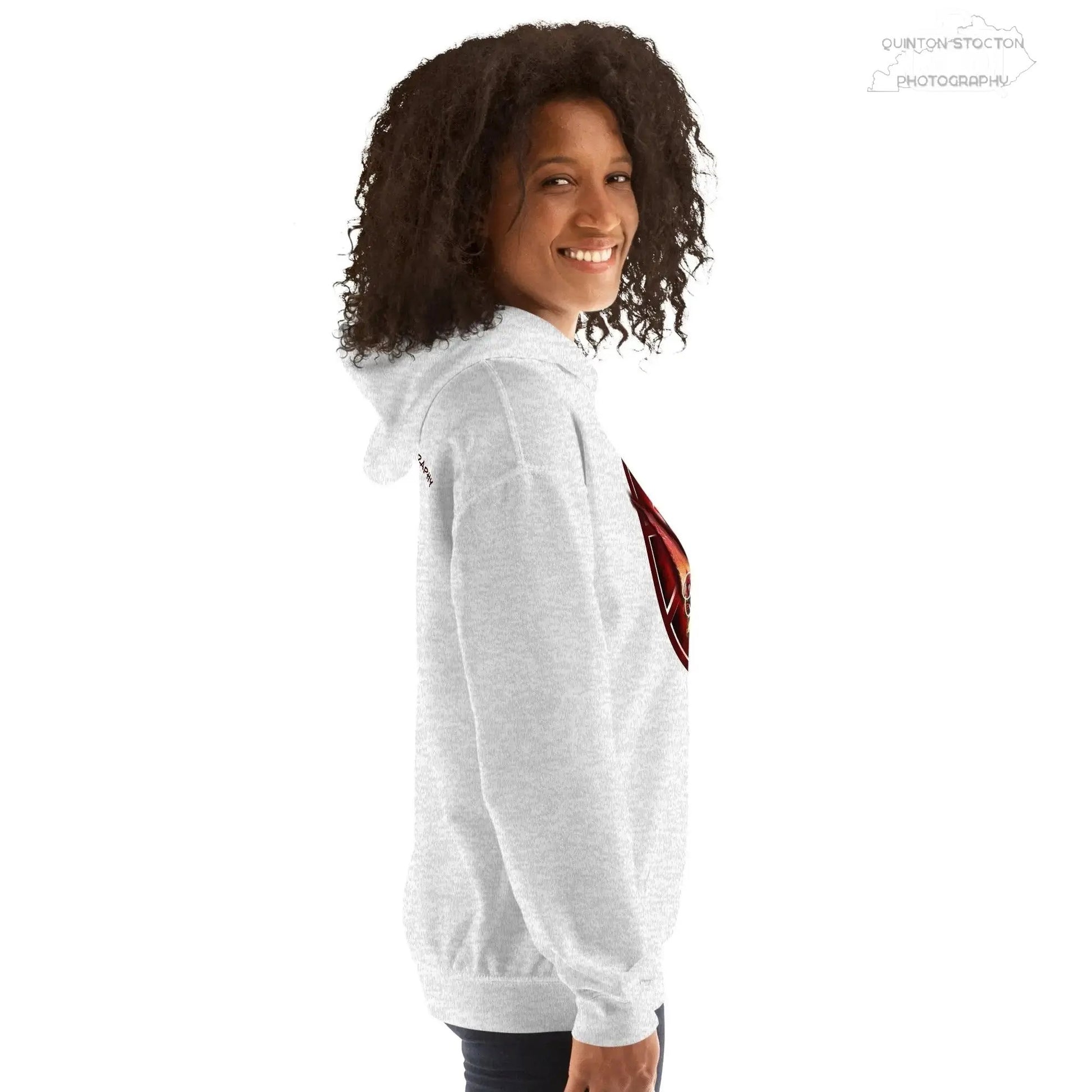 Fleece Hoodie - Quinton Stocton Photography Graphic Design Logo Crown Cardinal Lens Shutter 22 Quinton Stocton Photography Hoodie  Quinton Stocton Photography