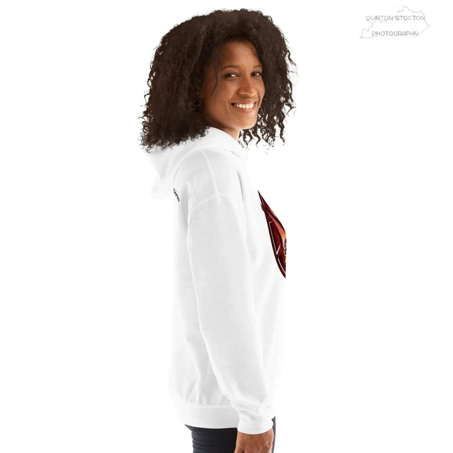 Fleece Hoodie - Quinton Stocton Photography Graphic Design Logo Crown Cardinal Lens Shutter 22 Quinton Stocton Photography Hoodie  Quinton Stocton Photography