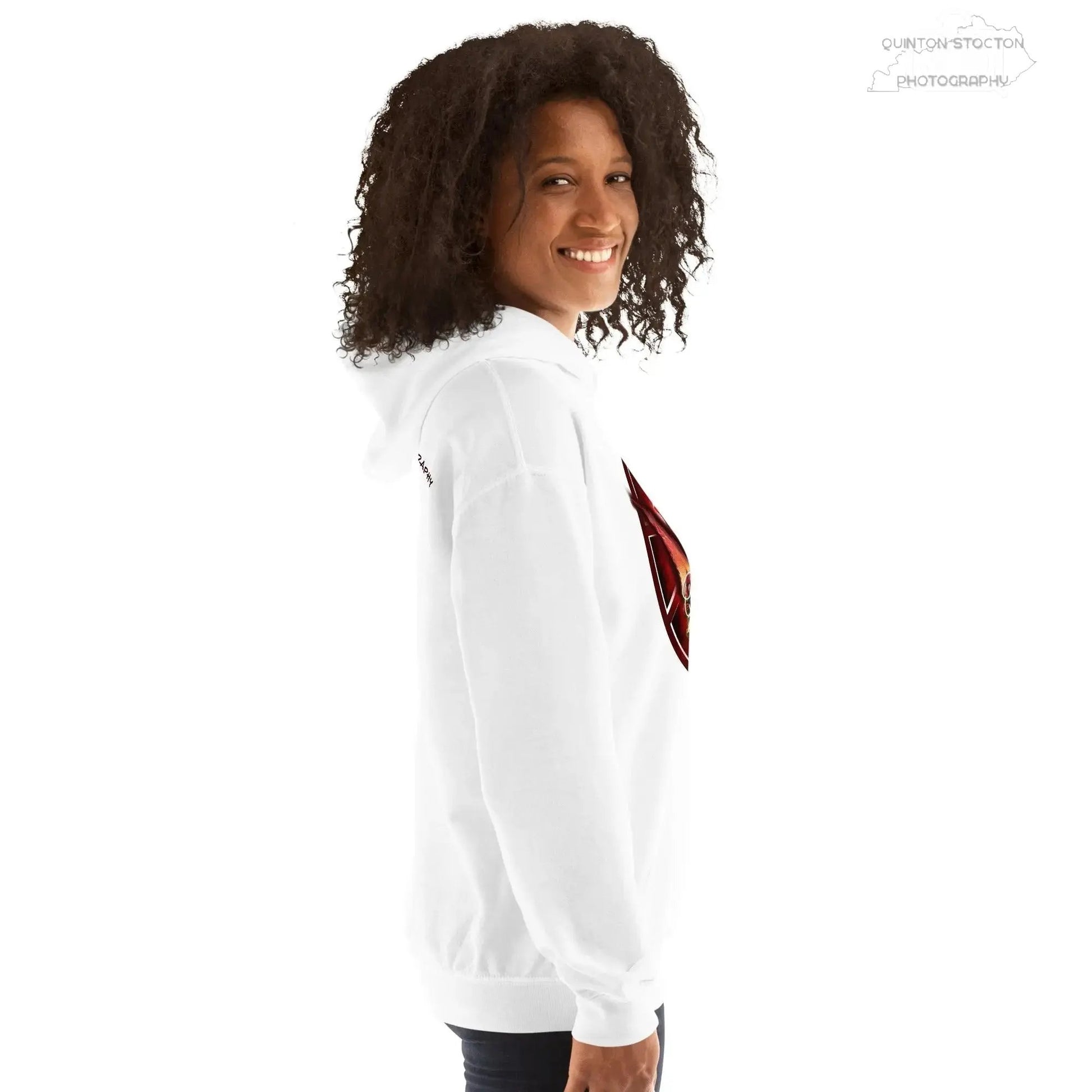 Fleece Hoodie - Quinton Stocton Photography Graphic Design Logo Crown Cardinal Lens Shutter 22 Quinton Stocton Photography Hoodie  Quinton Stocton Photography