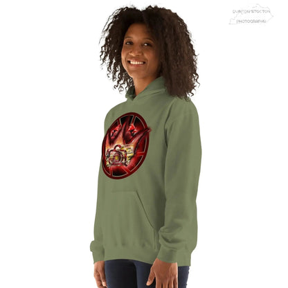 Fleece Hoodie - Quinton Stocton Photography Graphic Design Logo Crown Cardinal Lens Shutter 22 Quinton Stocton Photography Hoodie  Quinton Stocton Photography