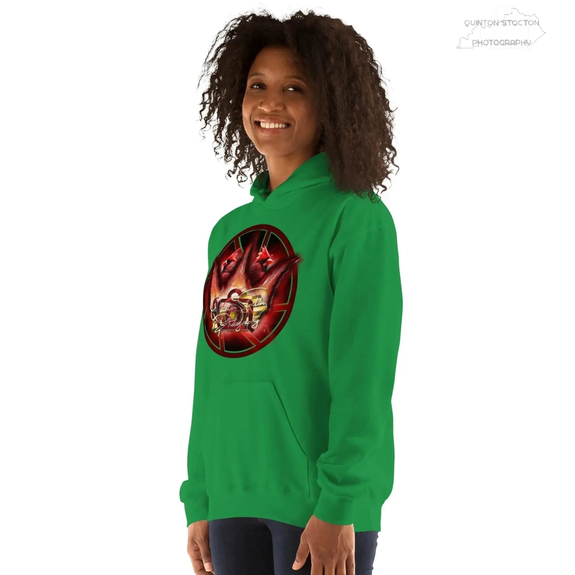 Fleece Hoodie - Quinton Stocton Photography Graphic Design Logo Crown Cardinal Lens Shutter 22 Quinton Stocton Photography Hoodie  Quinton Stocton Photography