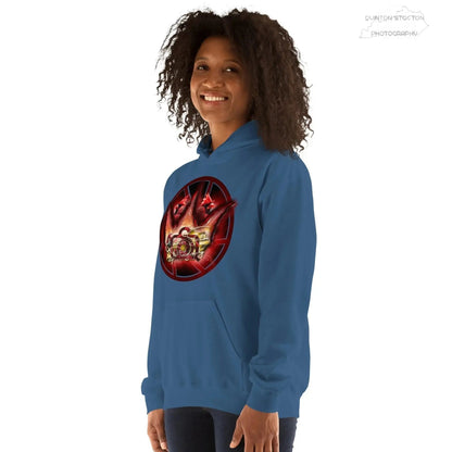 Fleece Hoodie - Quinton Stocton Photography Graphic Design Logo Crown Cardinal Lens Shutter 22 Quinton Stocton Photography Hoodie  Quinton Stocton Photography