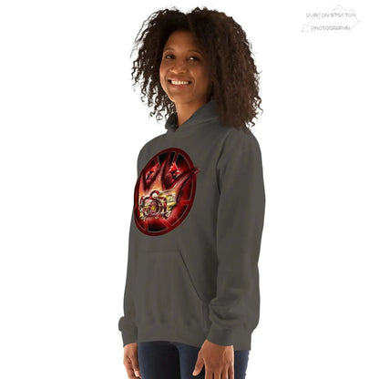 Fleece Hoodie - Quinton Stocton Photography Graphic Design Logo Crown Cardinal Lens Shutter 22 Quinton Stocton Photography Hoodie  Quinton Stocton Photography