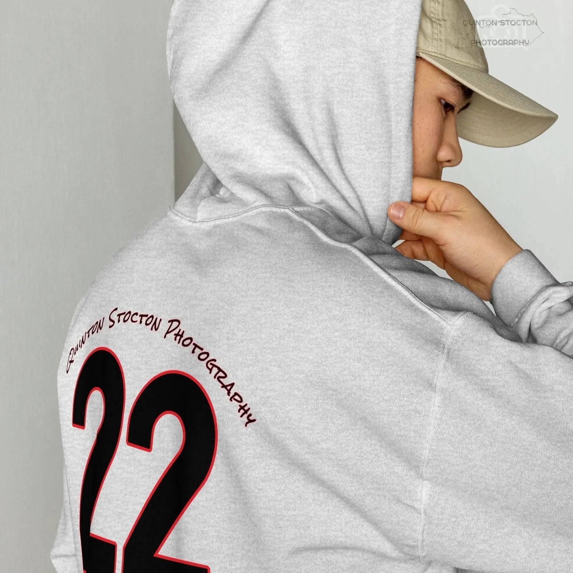 Fleece Hoodie - Quinton Stocton Photography Graphic Design Logo Crown Cardinal Lens Shutter 22 Quinton Stocton Photography Hoodie  Quinton Stocton Photography