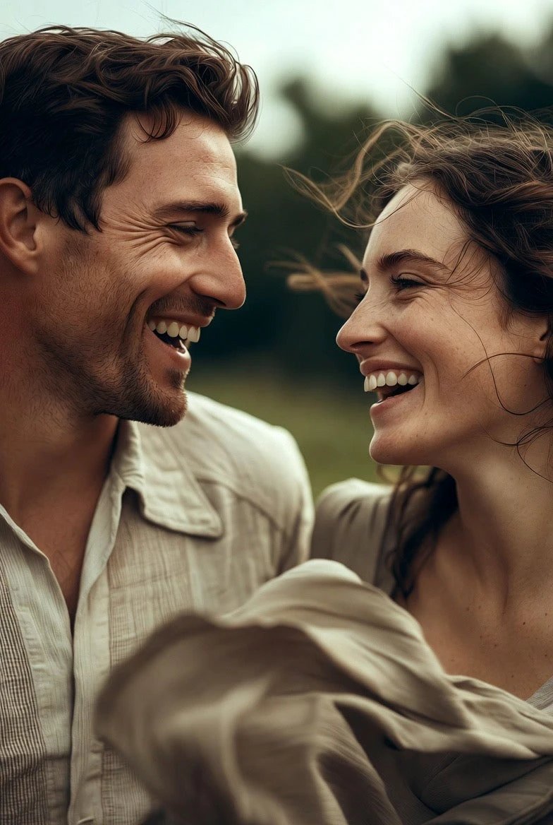 Quinton Stocton Photography outdoor couple portrait session, smiling man and woman.