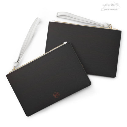 Minimalist Black Leather Clutch Bag – Sleek Wristlet Purse from Quinton Stocton Photography’s “Digital Artisan Elite” limited series Printify Bags  Quinton Stocton Photography