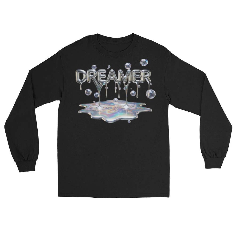 Dreamer Mind Long Sleeve by Quinton Stocton Photography with metallic 'DREAMER' dripping logo, holographic splash.